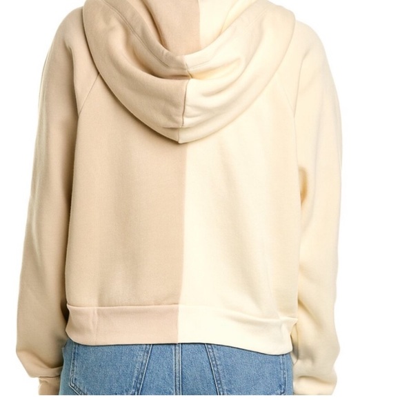 DONNI Eco-Fleece Two-Tone Zip Hoodie Creme/Stone - Picture 2 of 5